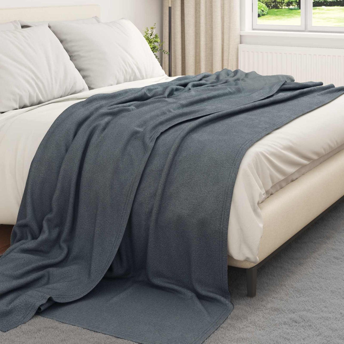 Tappeti Vidaxl 24 pezzi in pile grigio scuro 270 x 240 cm
