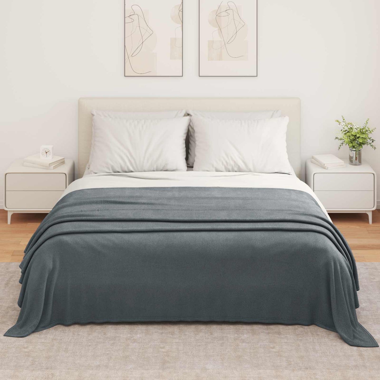 Coperta Vidaxl in pile grigio scuro 350 x 270 cm