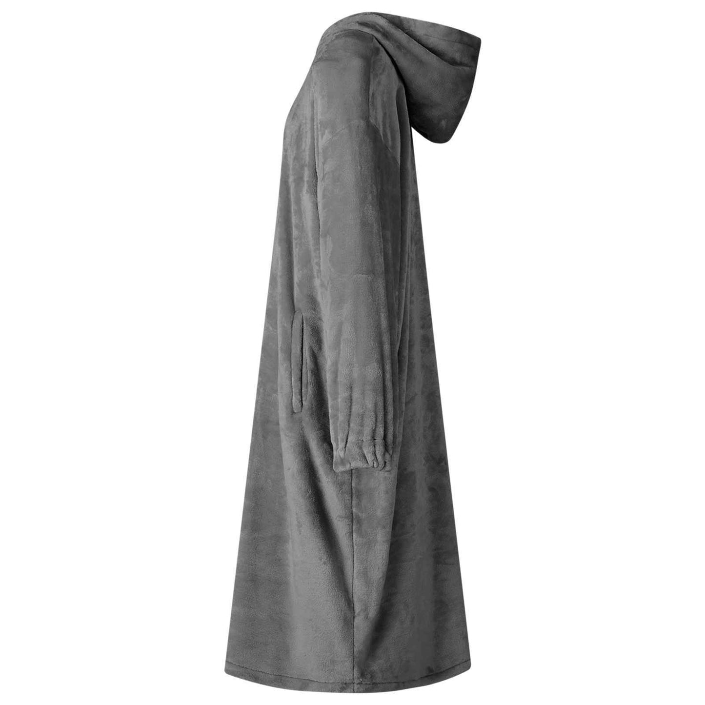 Felpa con cappuccio coperta Vidaxl grigio scuro con flanella