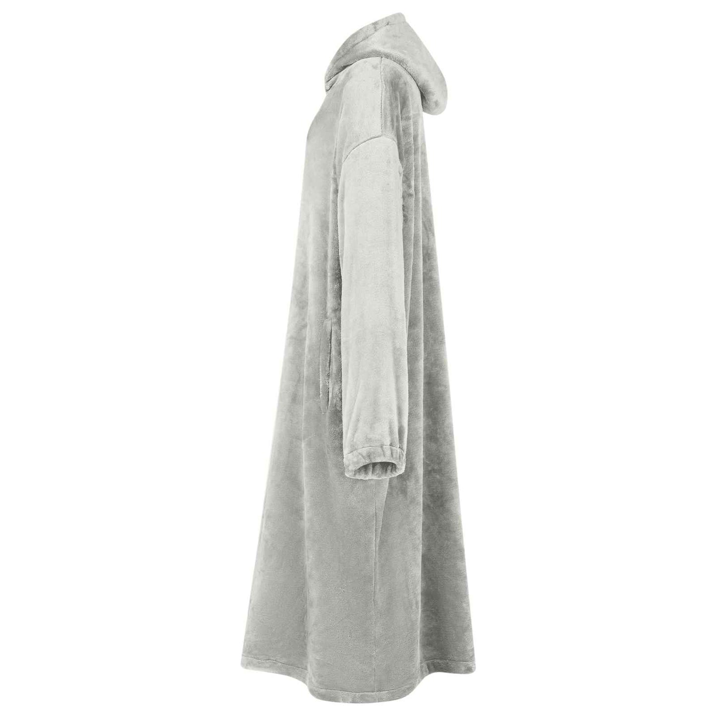 Vidaxl coperta con cappuccio in flanella grigia