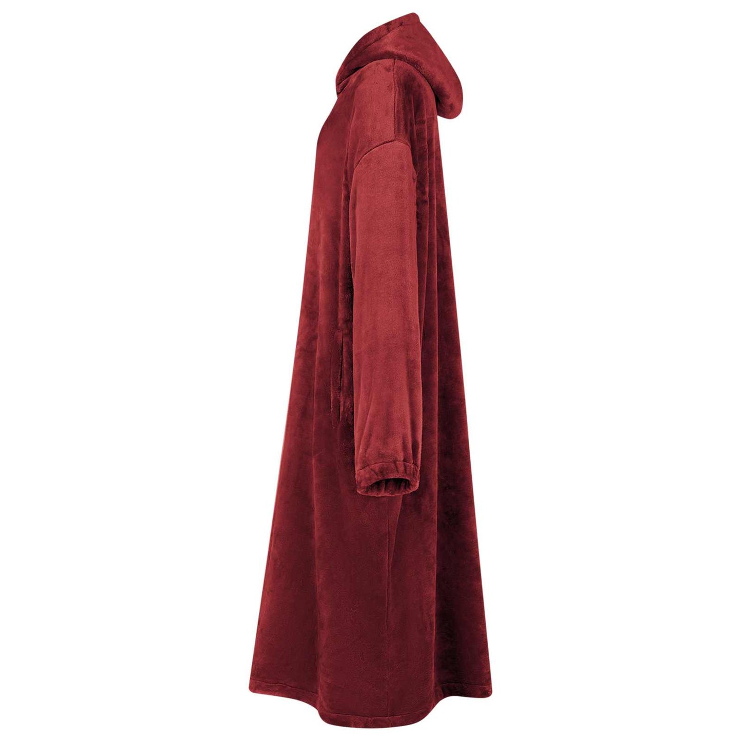 Vidaxl coperta con cappuccio rosso bordeaux l flanella