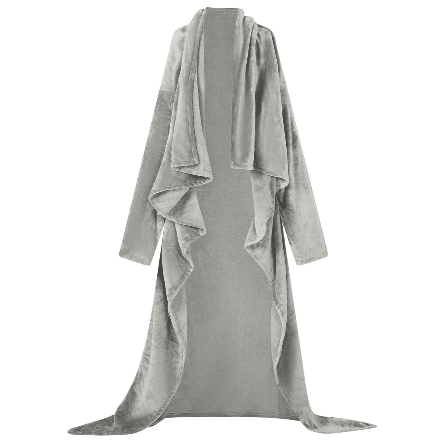 Vidaxl manta sudadera con capucha gris f franela
