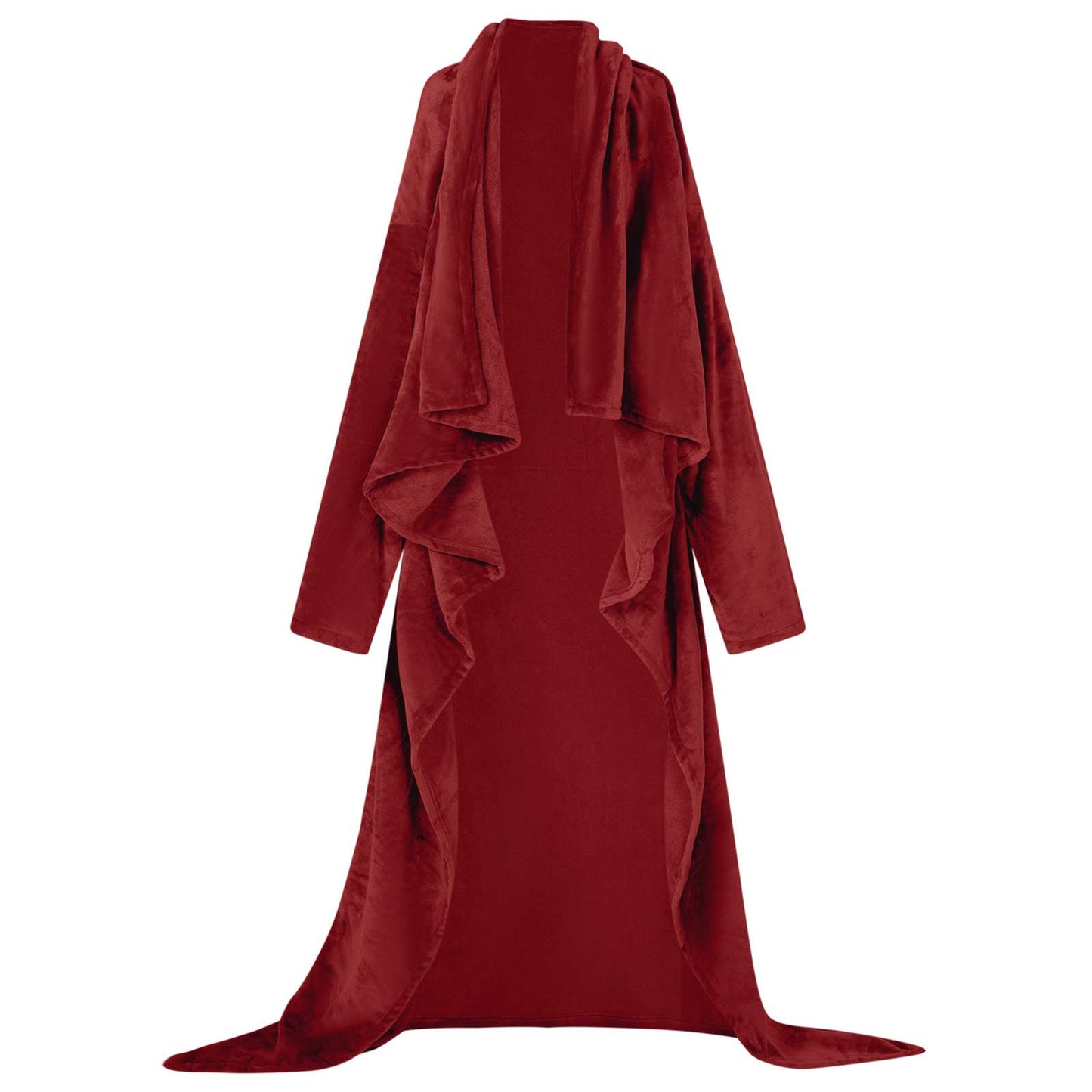 VidaXL manta sudadera con capucha burdeos rojo f franela