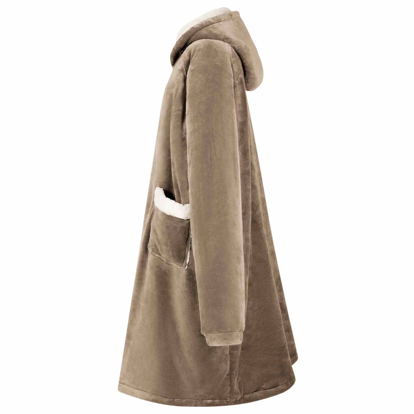 Vidaxx coperta con cappuccio cammello con pile e flanella