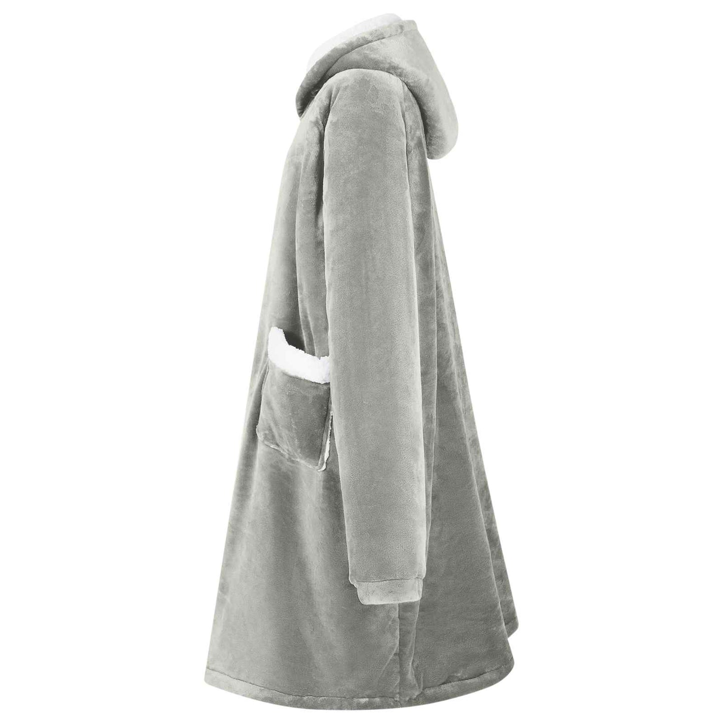 Vidaxx manta sudadera con capucha gris con forro polar y franela