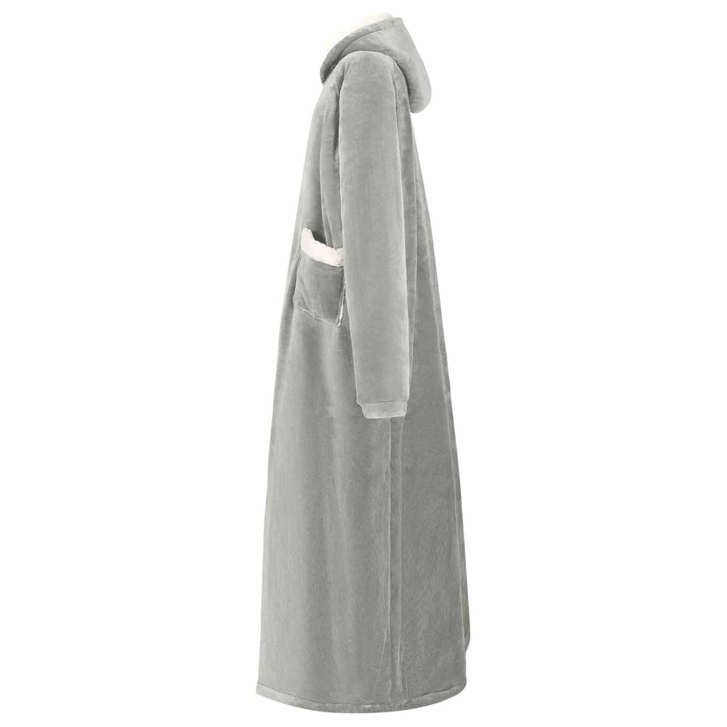 Felpa con cappuccio coperta Vidaxx grigia con pile e flanella
