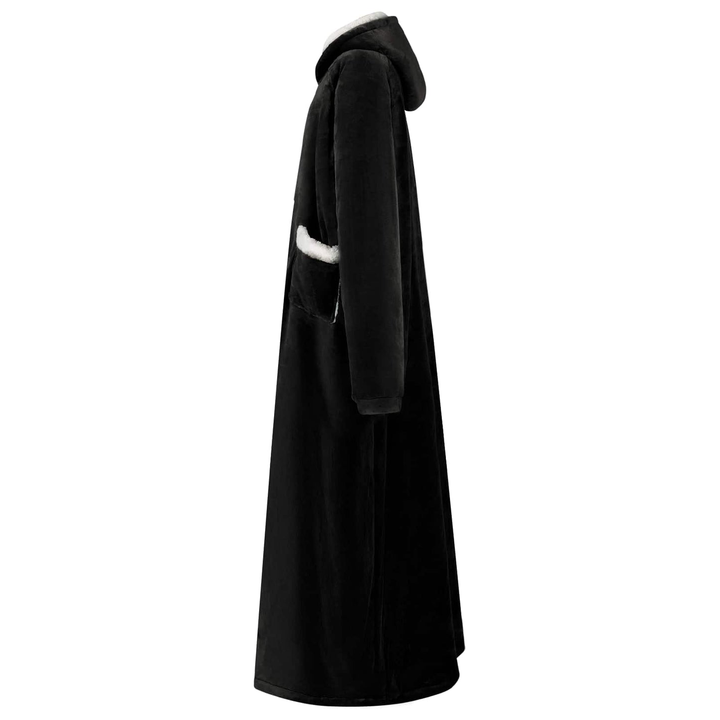 Felpa con cappuccio coperta Vidaxx nera con pile e flanella