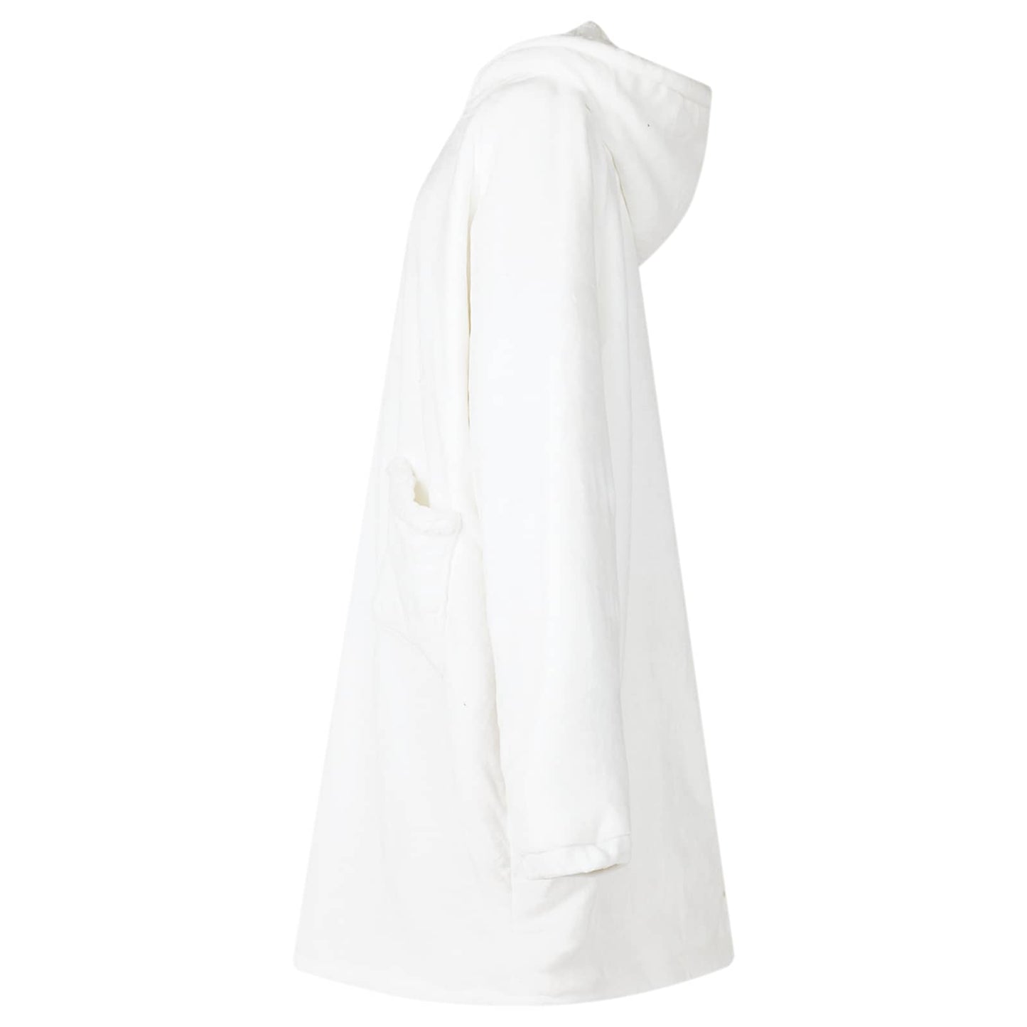 Vidaxl coperta con cappuccio bianca l in pile e flanella