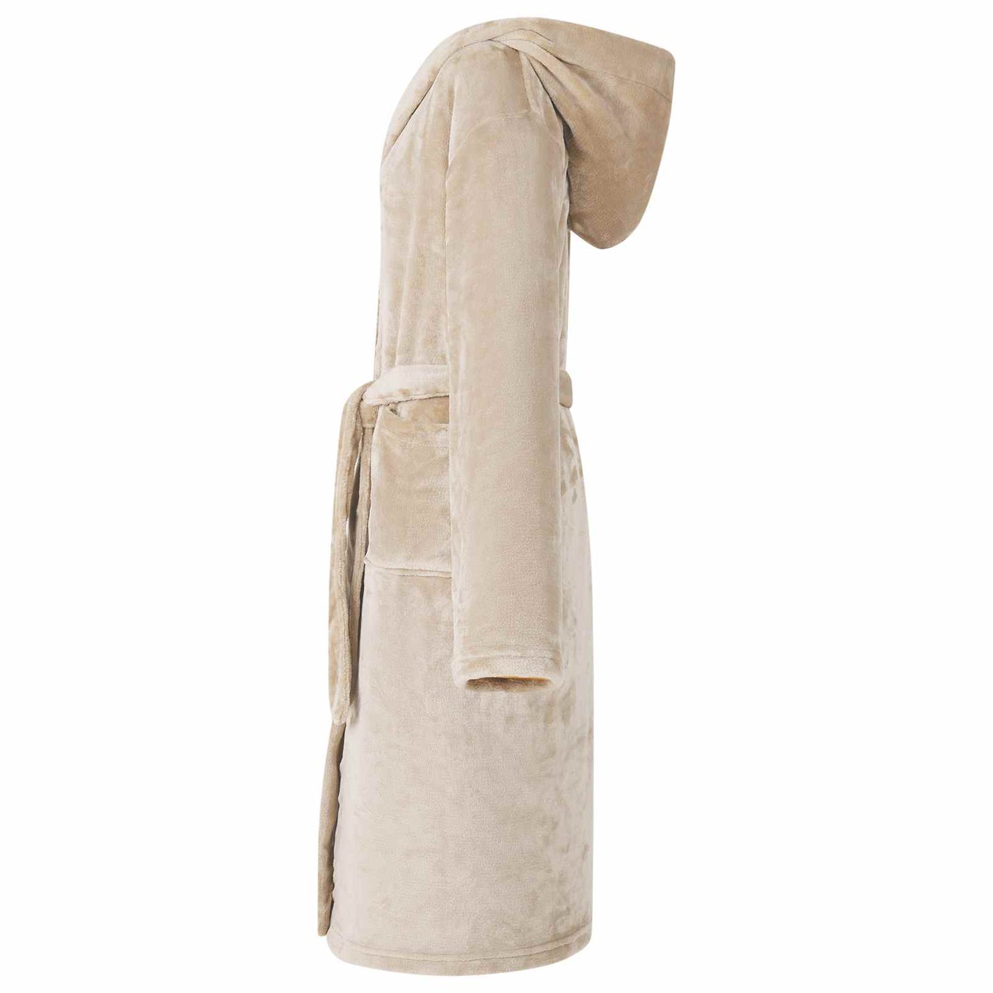 Vidaxl albornoz sudadera con capucha franela beige xxxl
