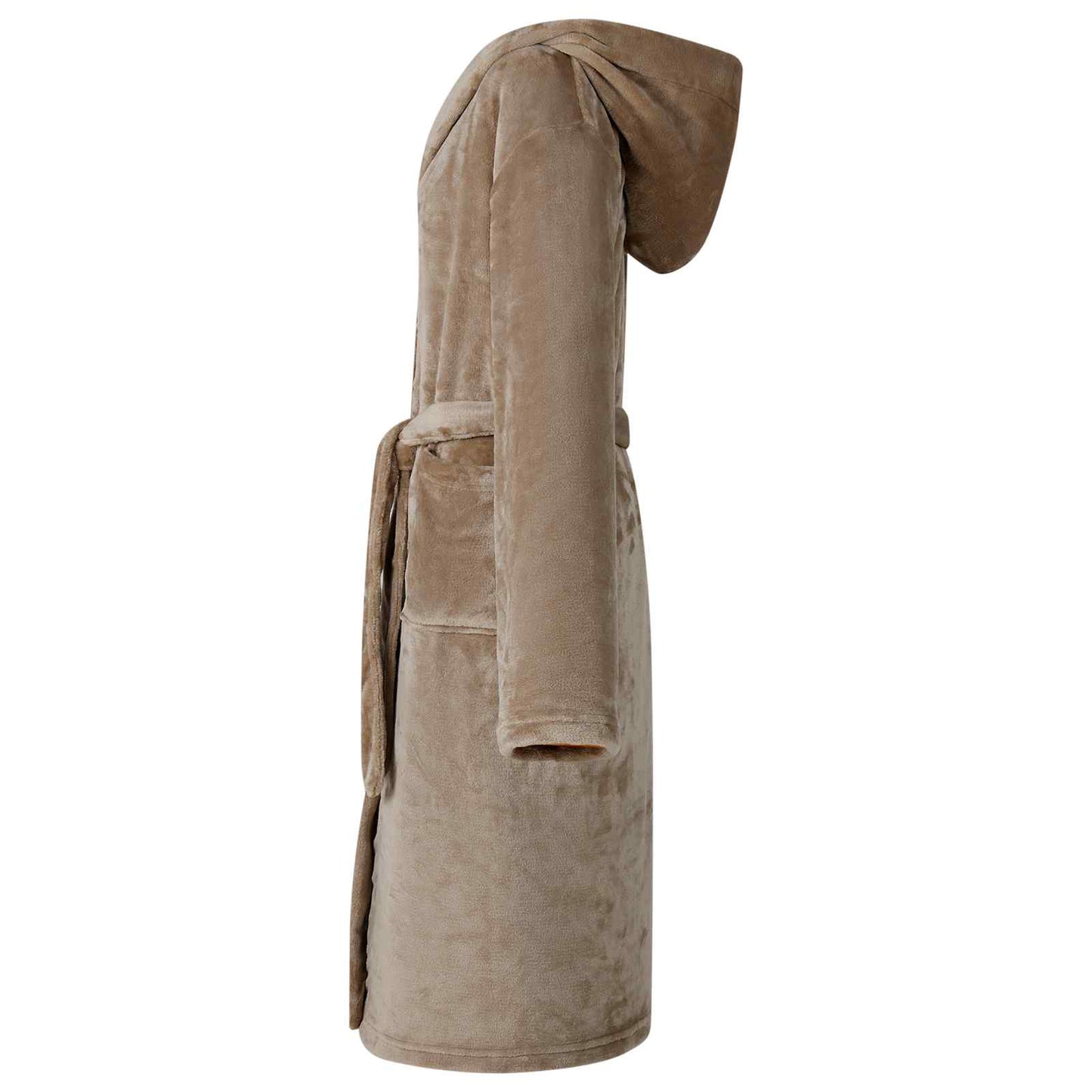 VidaXL accappatoio con cappuccio in flanella cammello xxxl