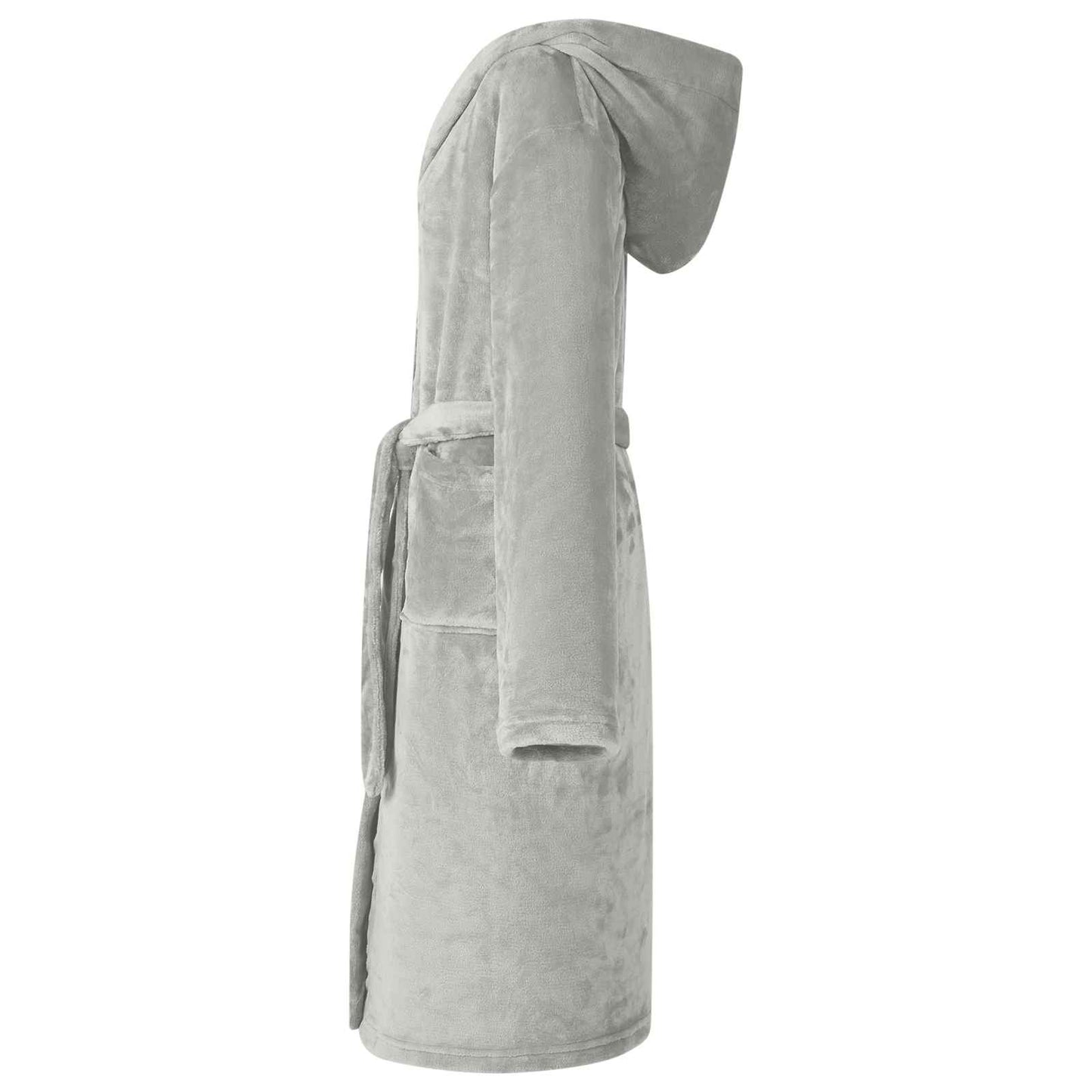 VidaXL accappatoio con cappuccio in flanella grigia XXXL
