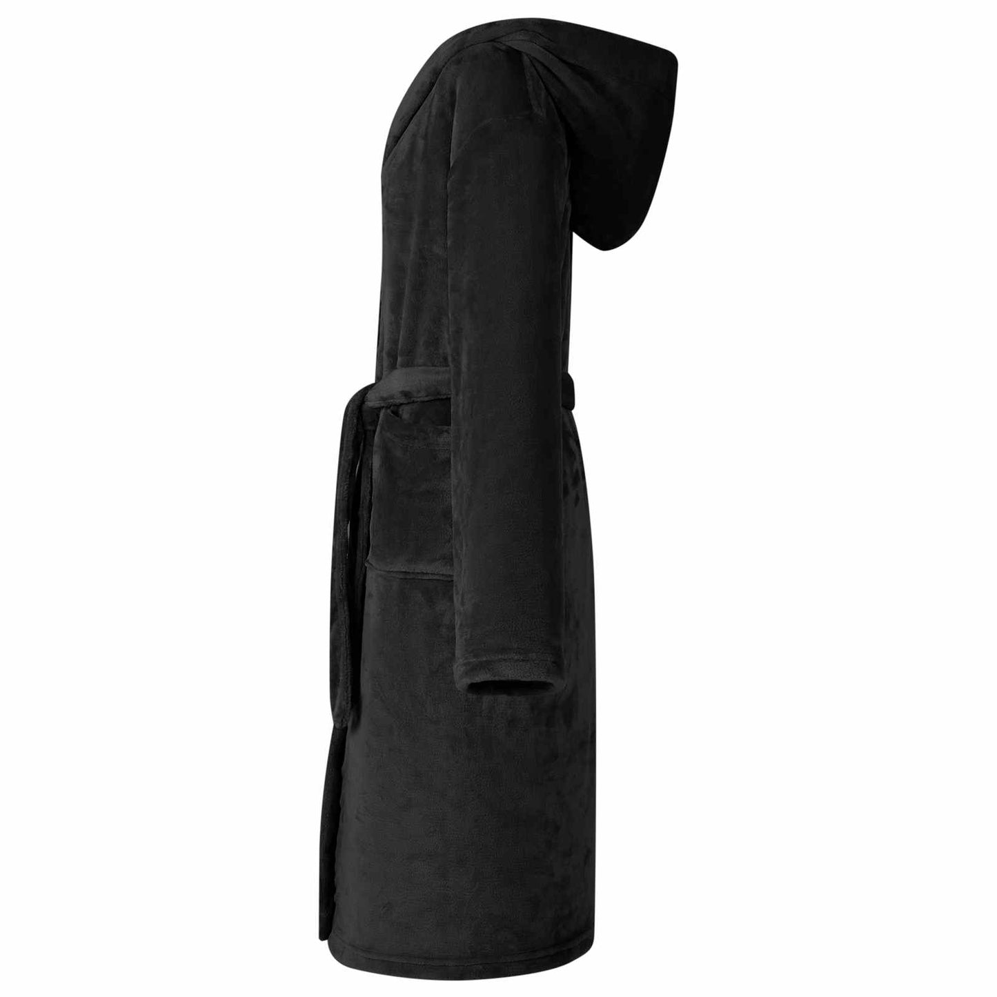 Felpa con cappuccio VidaXL accappatoio nera XXXL flanella