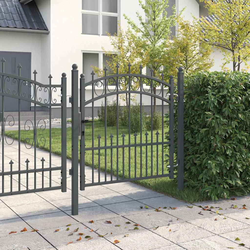 Vidaxx puerta de valla con clavos gris 100 x 100 cm acero con recubrimiento en polvo