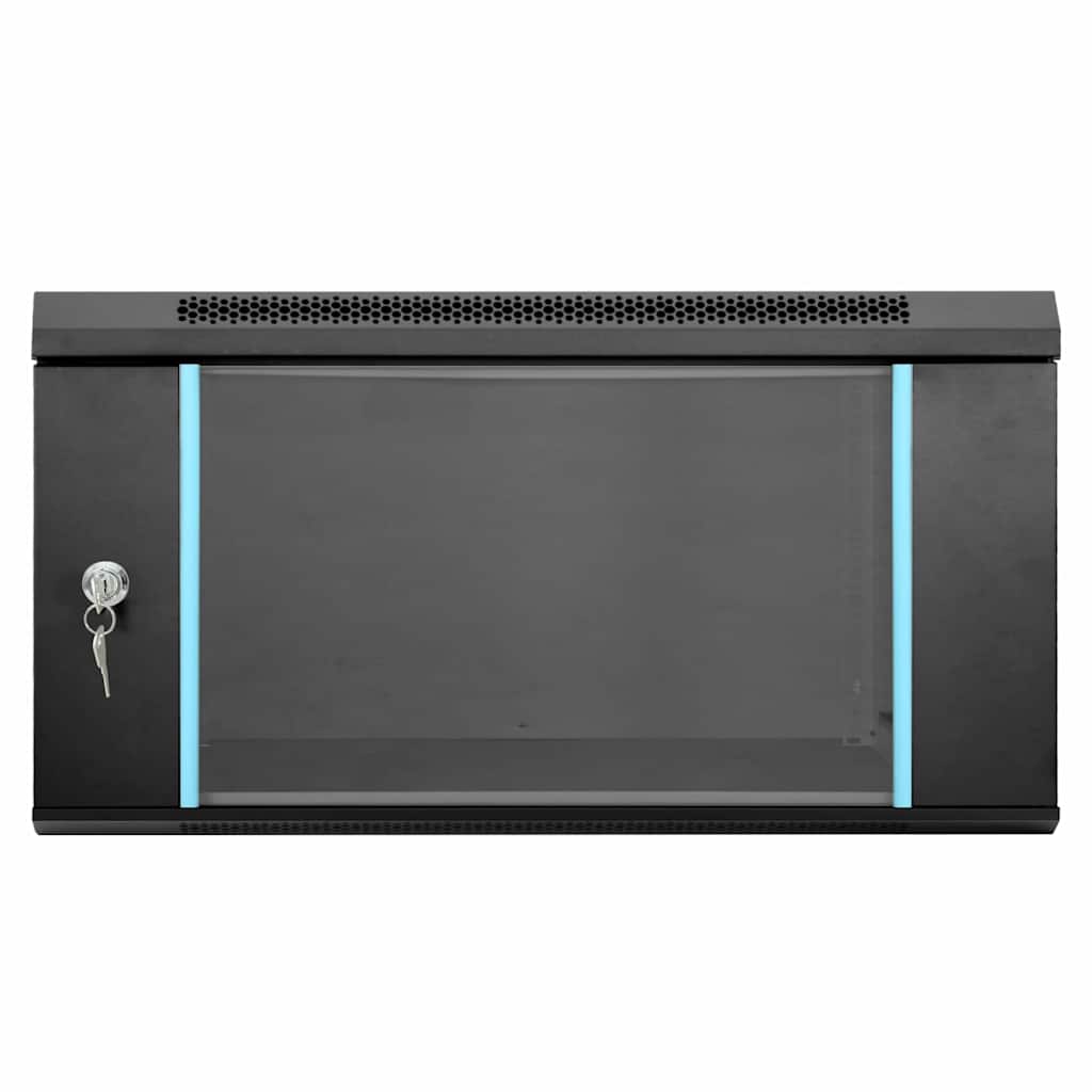 Vidaxl netwerk kabinet met opslag zwart 60 x 60 x 35 cm staal