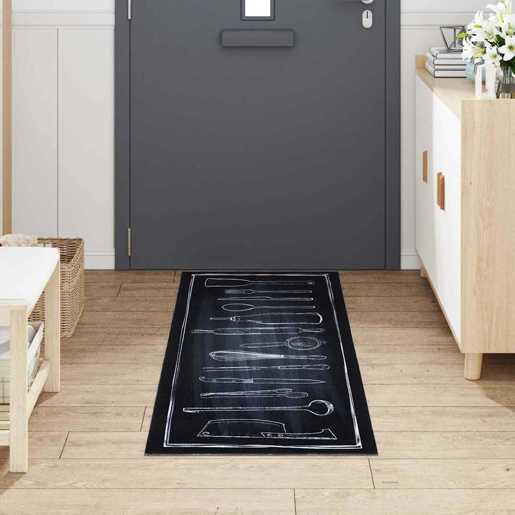 Tappeto da cucina VidaXL nero 180 x 60 cm in velluto