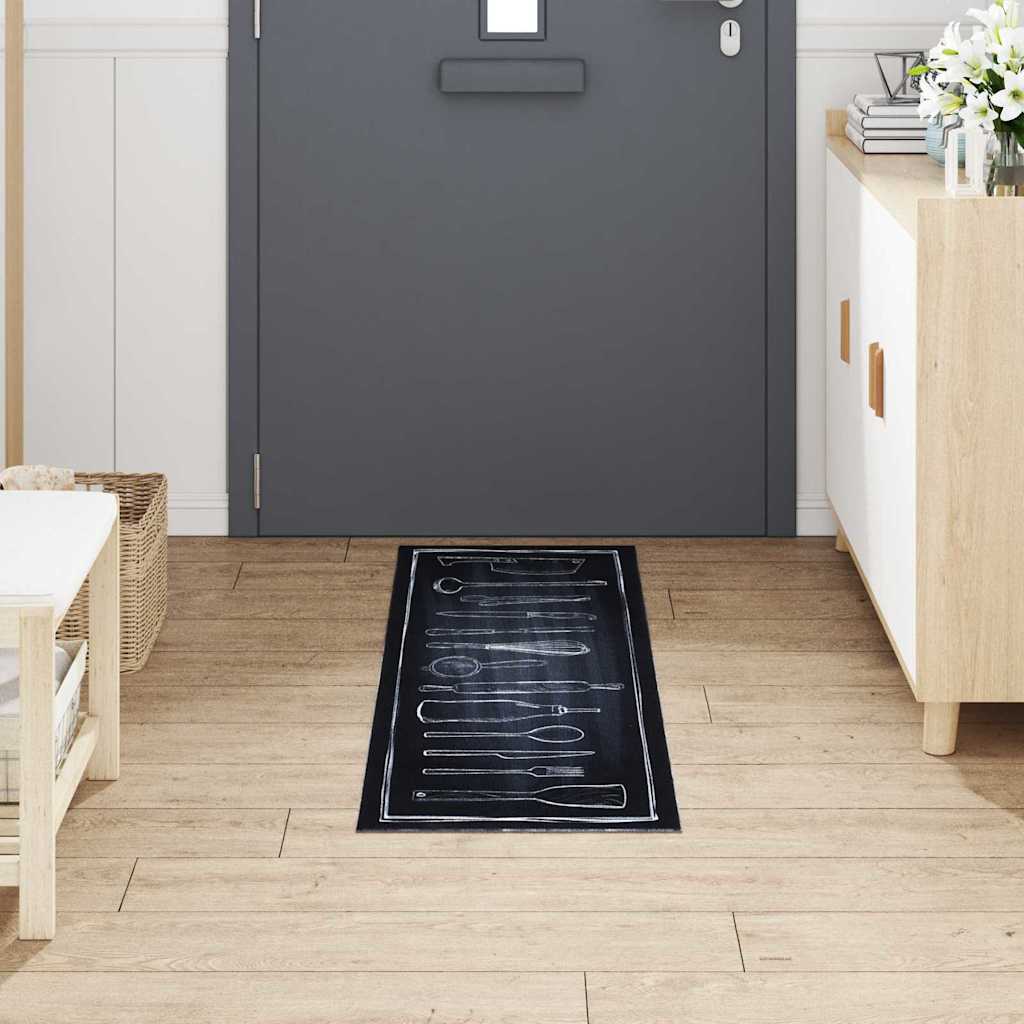 Tappeto da cucina VidaXL nero 150 x 45 cm in velluto