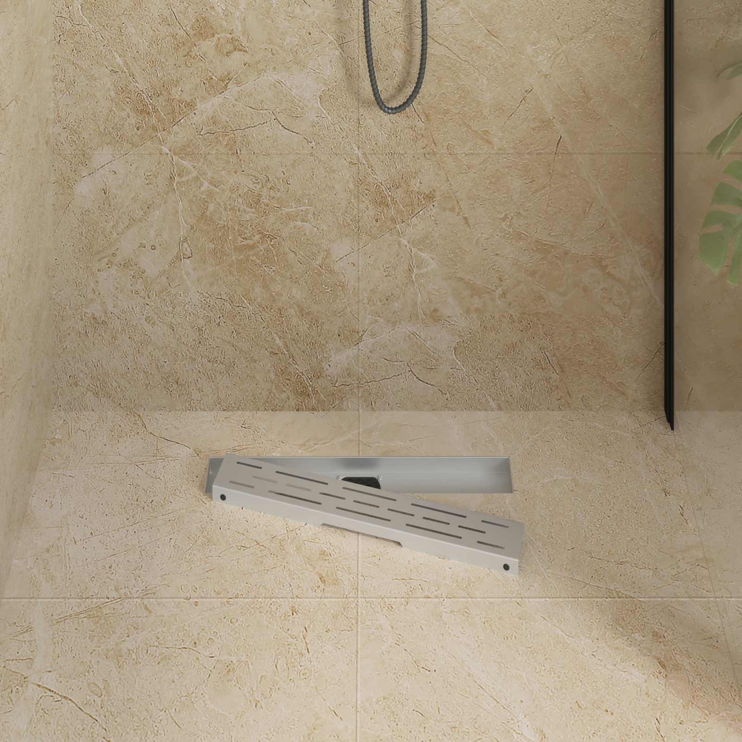 Vidaxx copertura in vetro per piletta doccia con sifone a 360° argento 50 cm
