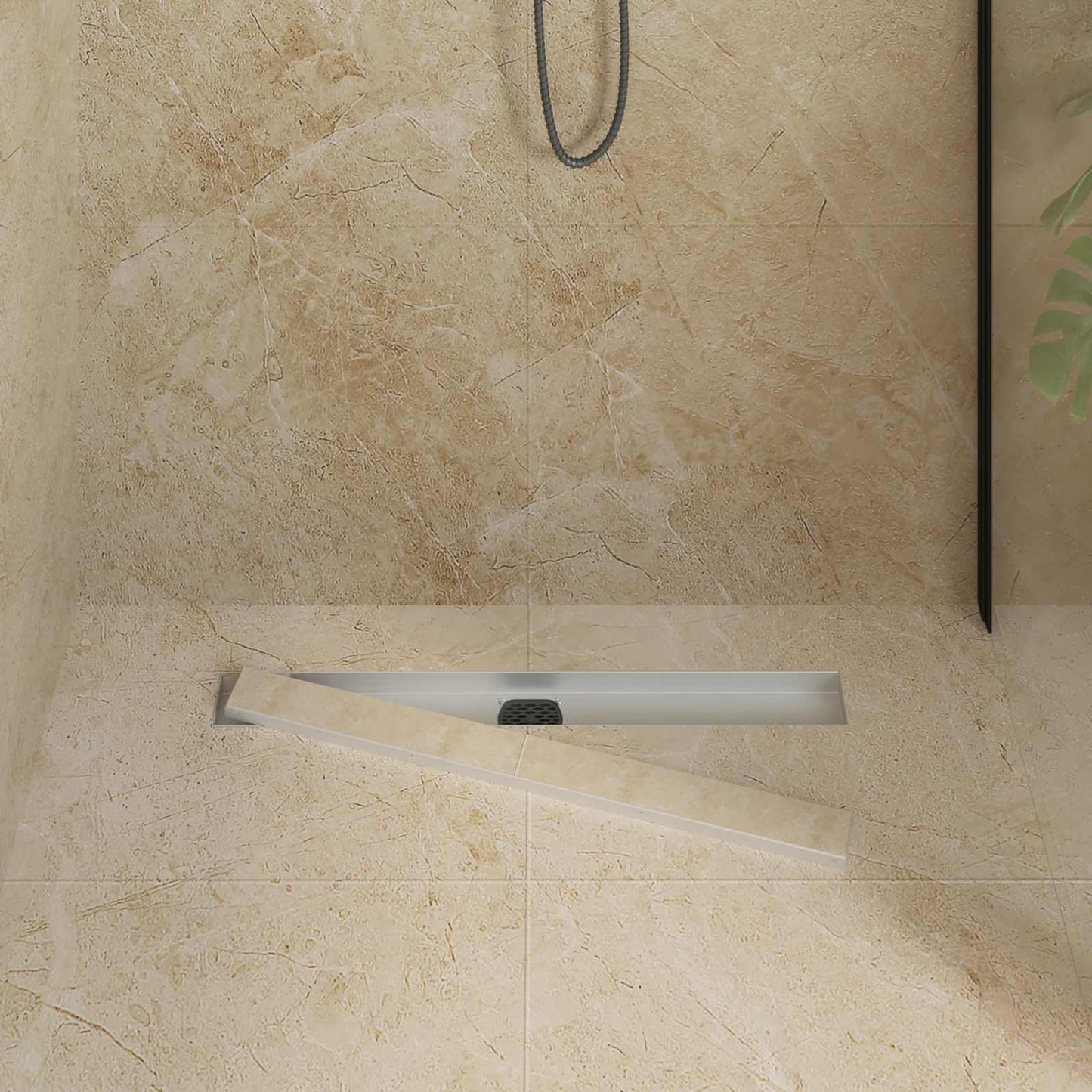Scarico doccia Vidaxx 2 in 1 con sifone a 360° argento 70 cm