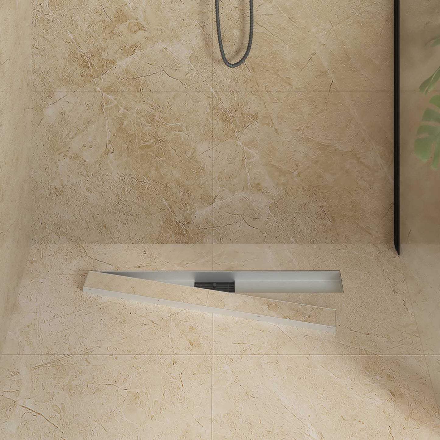 Vidaxx Scarico doccia 2 in 1 argento 80 cm acciaio inossidabile 304
