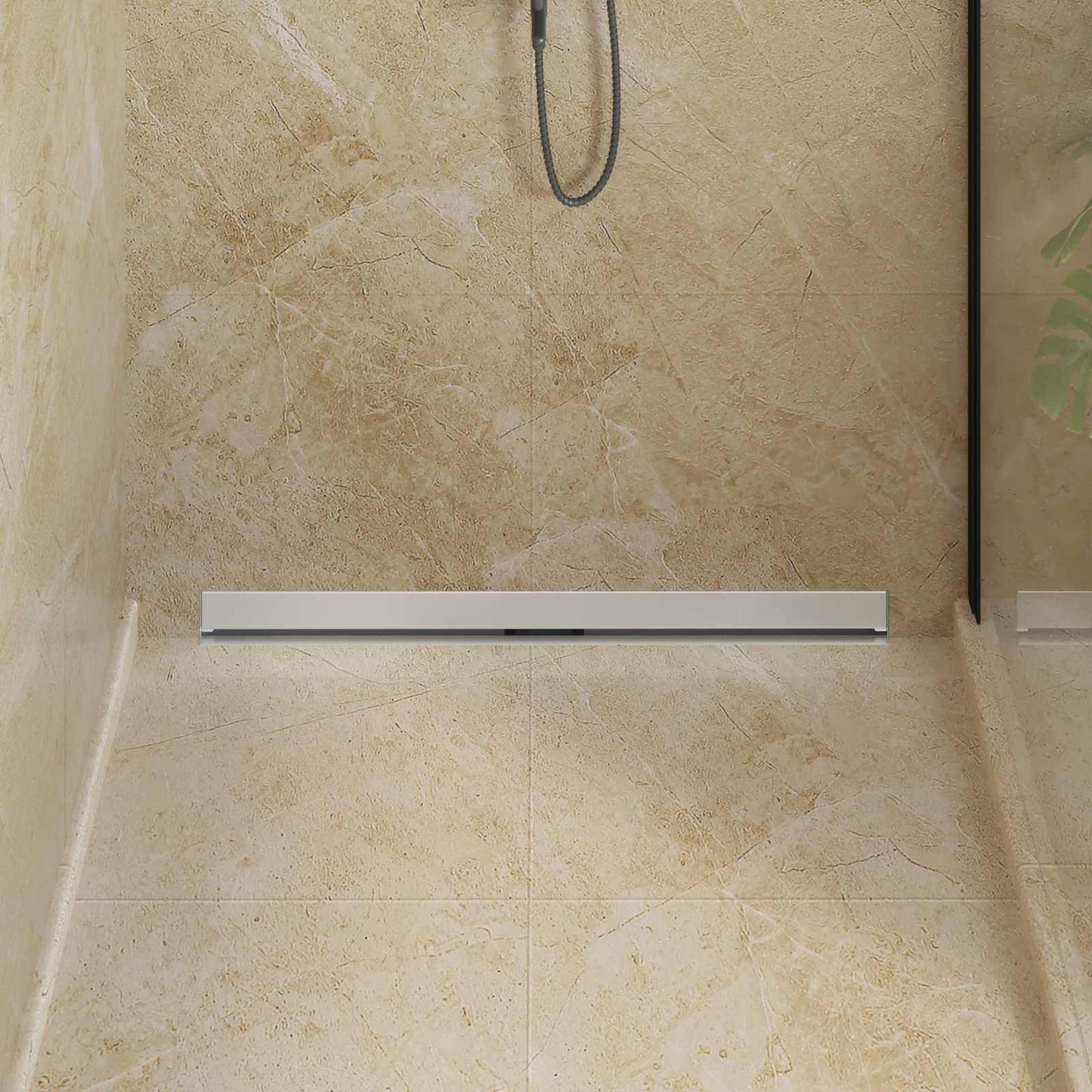 VidaXL desagüe de ducha de pared plateado 90 cm acero inoxidable 304