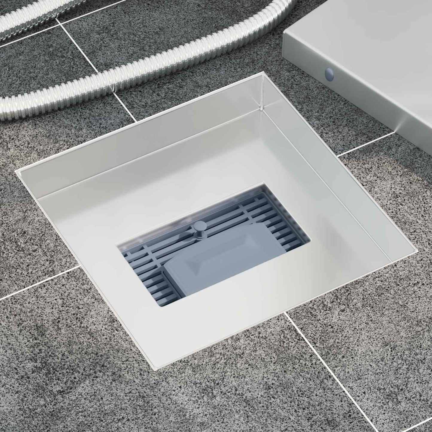 Vidaxx Desagüe de ducha 2 en 1 plateado 20 x 20 cm acero inoxidable 304