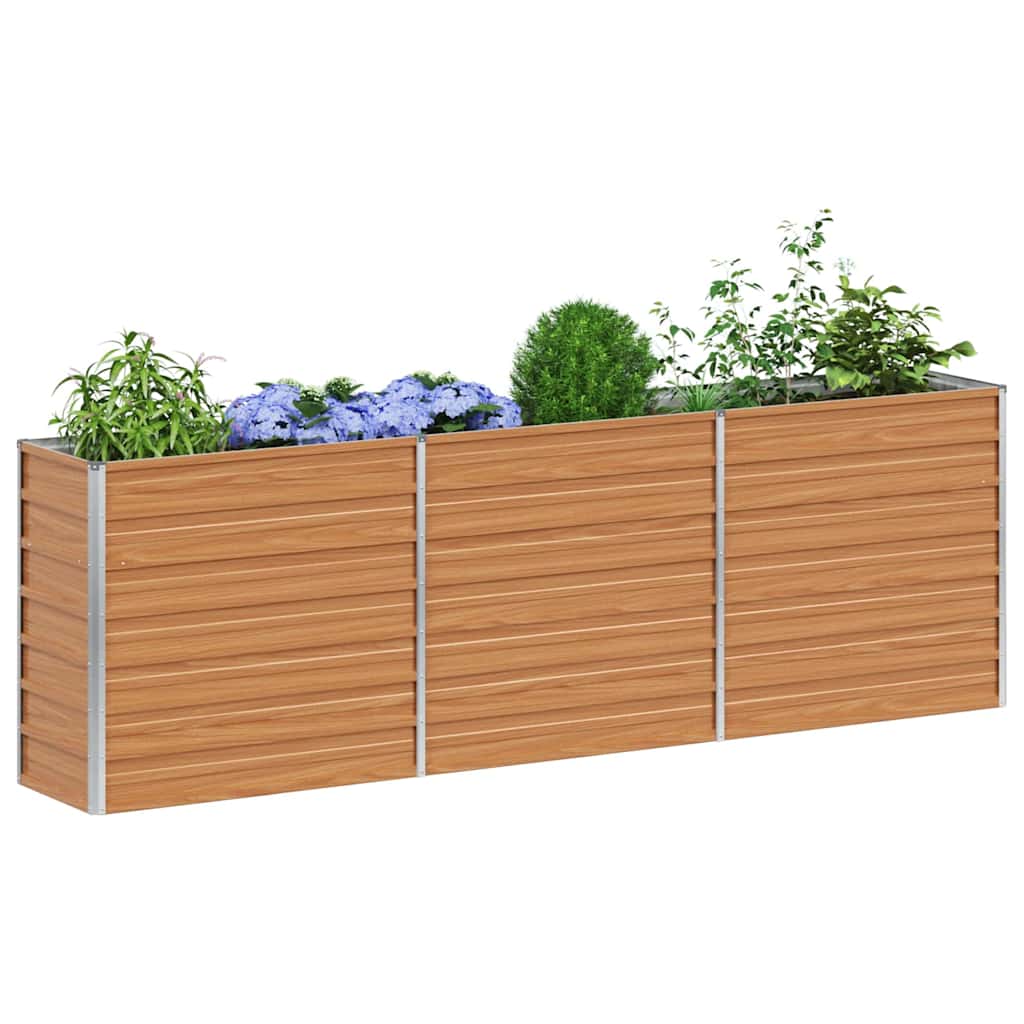 Vidaxx jardinera elevada marrón claro 240 x 40 x 77 cm