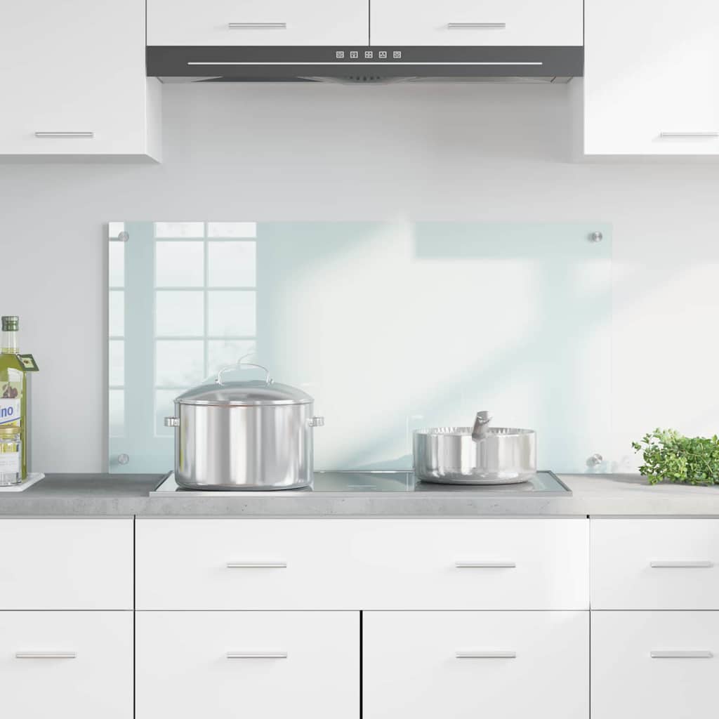 VidaXL pared trasera de cocina blanco 100 x 50 cm vidrio templado
