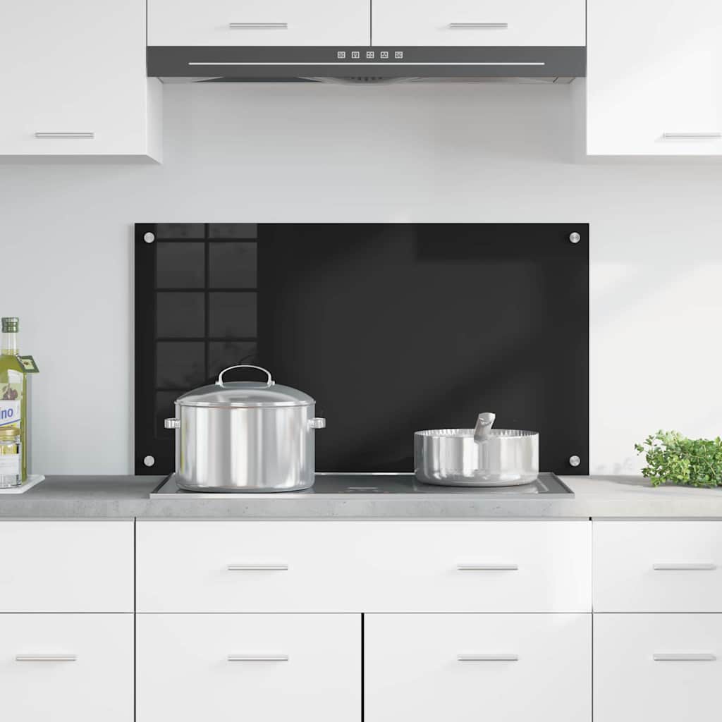 Vidaxx pared trasera de cocina negro 90 x 50 cm vidrio templado