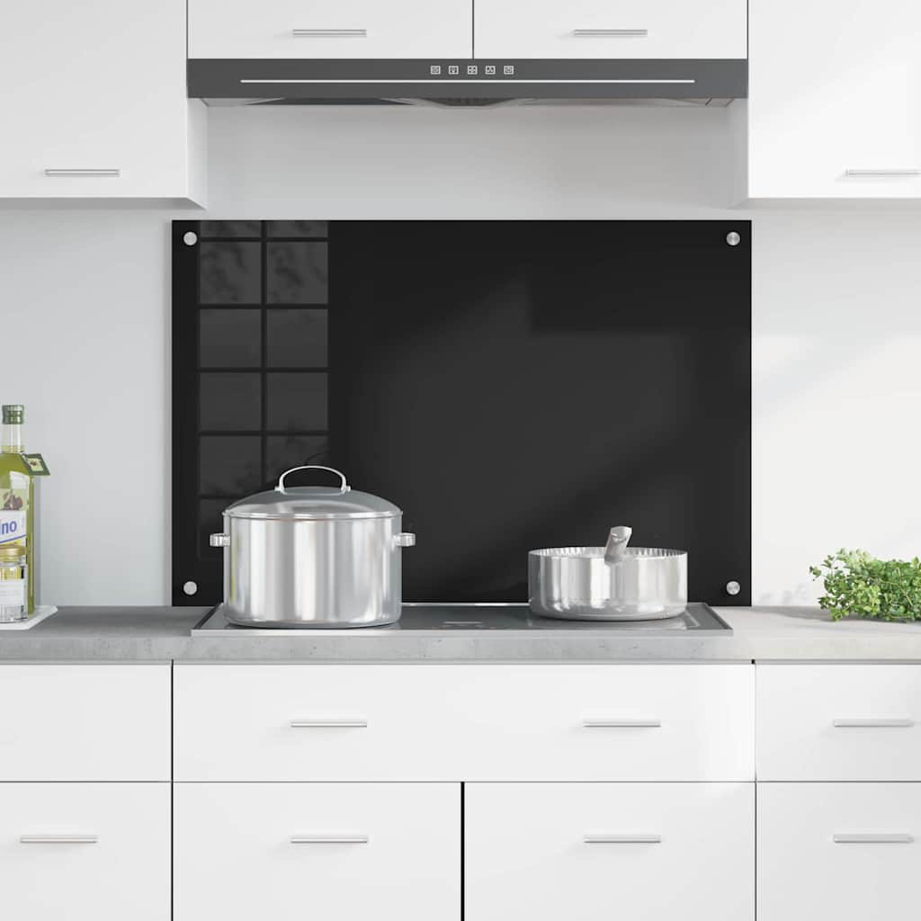 Vidaxx pared trasera de cocina negro 90 x 60 cm vidrio templado