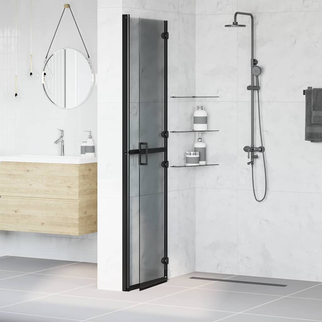 Parete doccia walk-in Vidaxx nera 90 x 6,5 x 190 cm