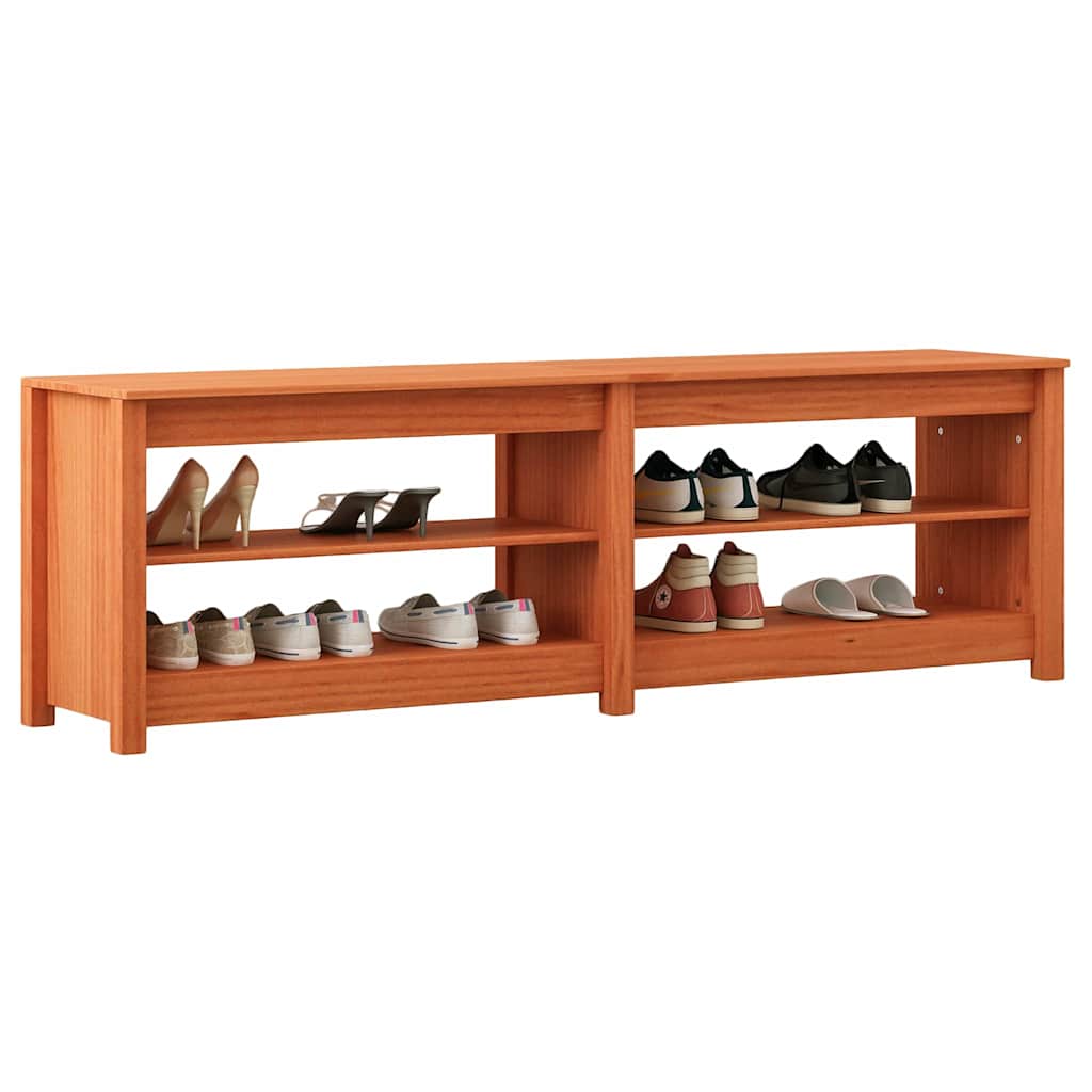 Panca per scarpe Vidaxl con ripiano con contenitore era marrone 160 x 36,5 x 50 cm