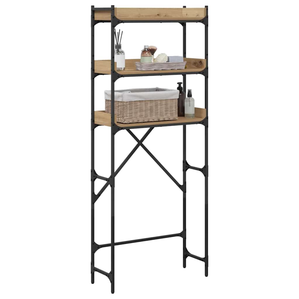 Vidaxl wasmachineplank artisan eiken 67 x 25 x 163 cm bewerkt hout