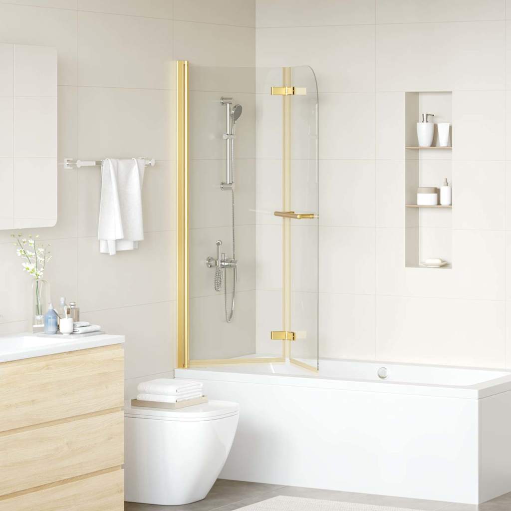Cabina doccia Vidaxl oro 95 x 140 cm vetro ESG e alluminio