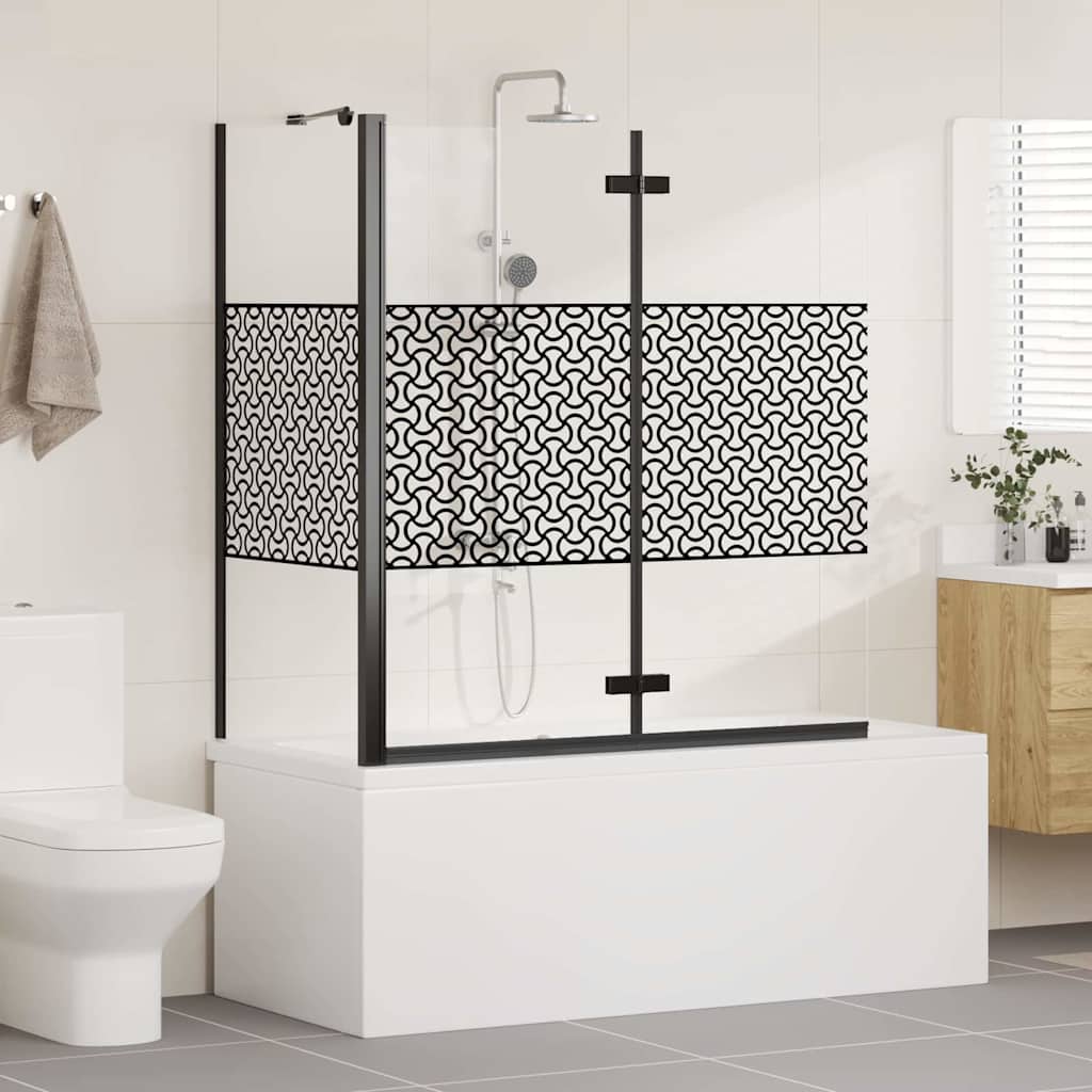 Cabina da bagno VidaXL nera 120 x 67 x 129 cm vetro laminato e alluminio