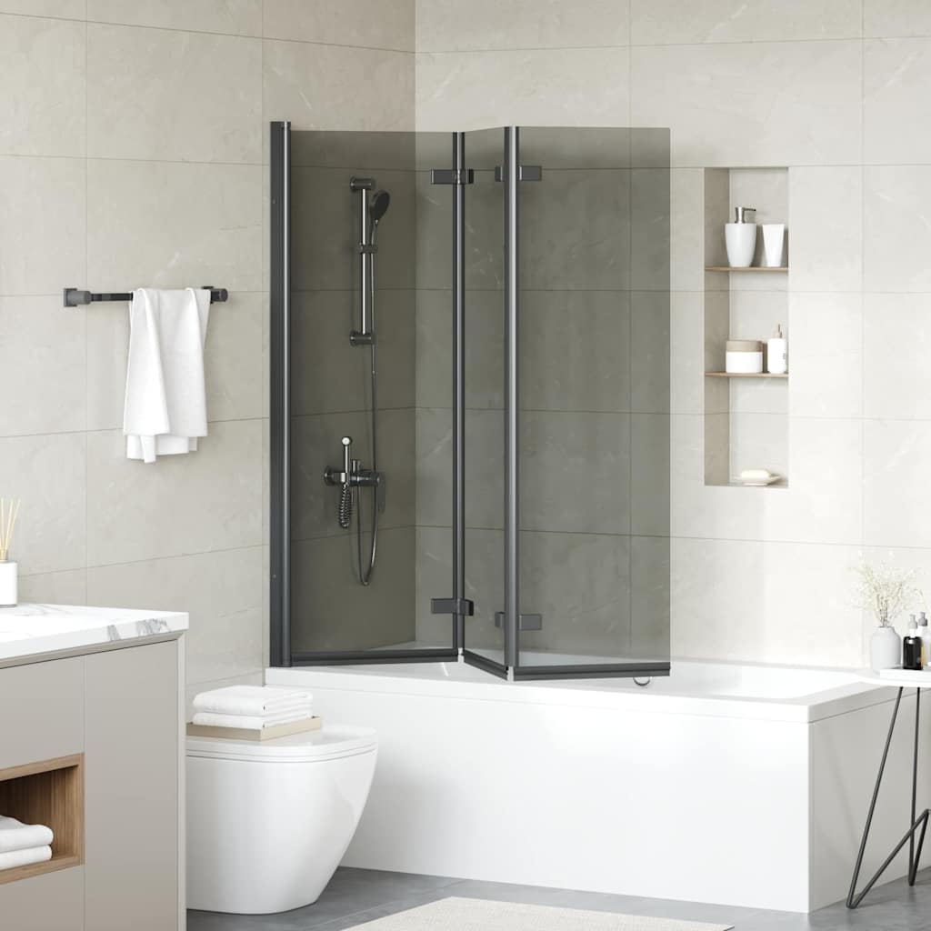 Cabina doccia Vidaxx nera 130 x 138 cm vetro ESG e alluminio
