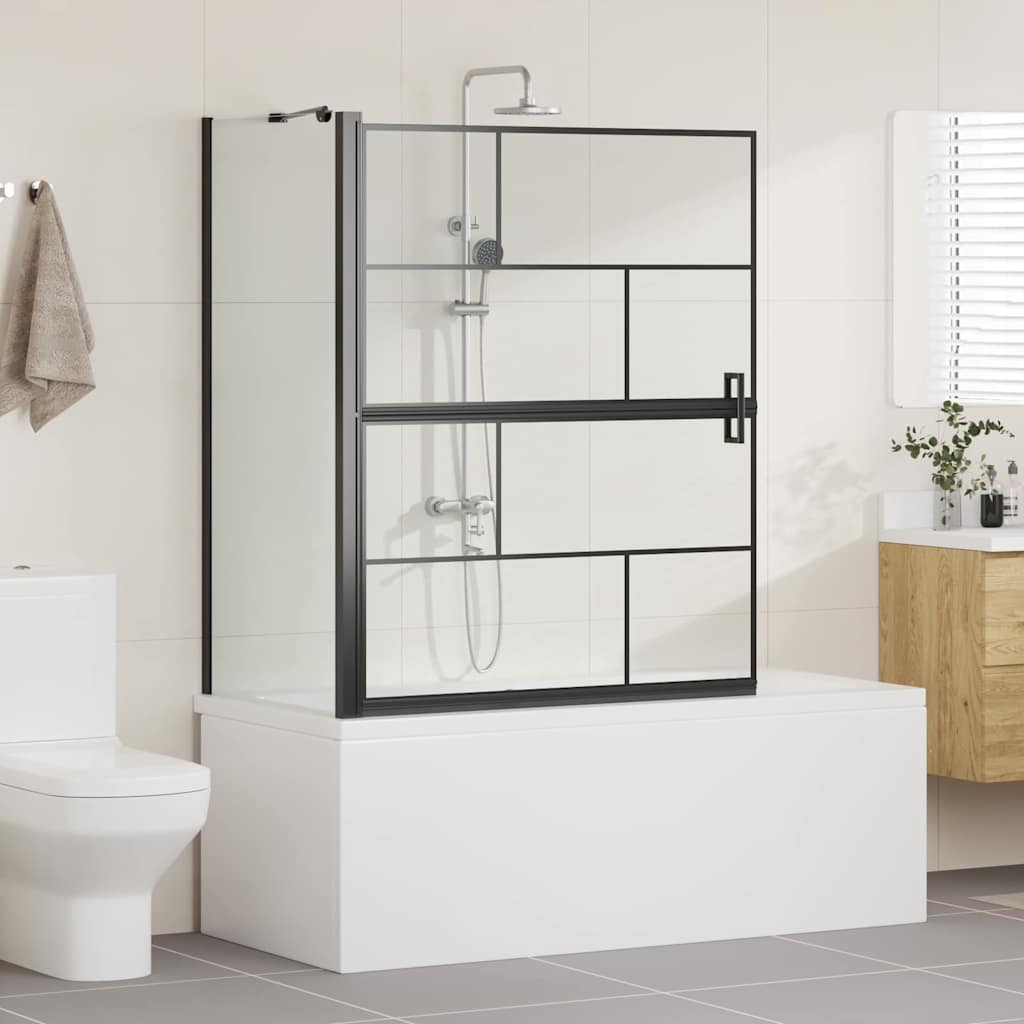 Parete doccia per vasca VidaXL nera e trasparente 116 x 68 x 128 cm