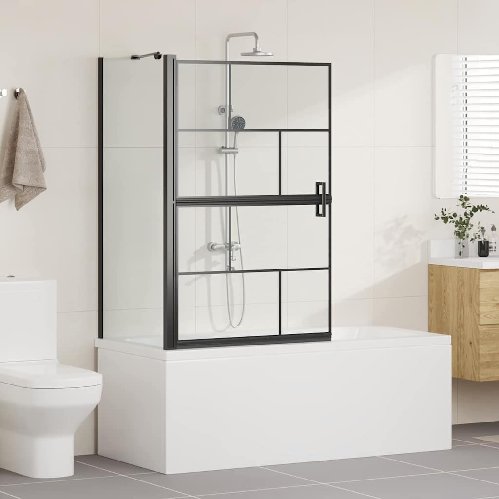 Parete doccia per vasca VidaXL nera e trasparente 116 x 68 x 128 cm
