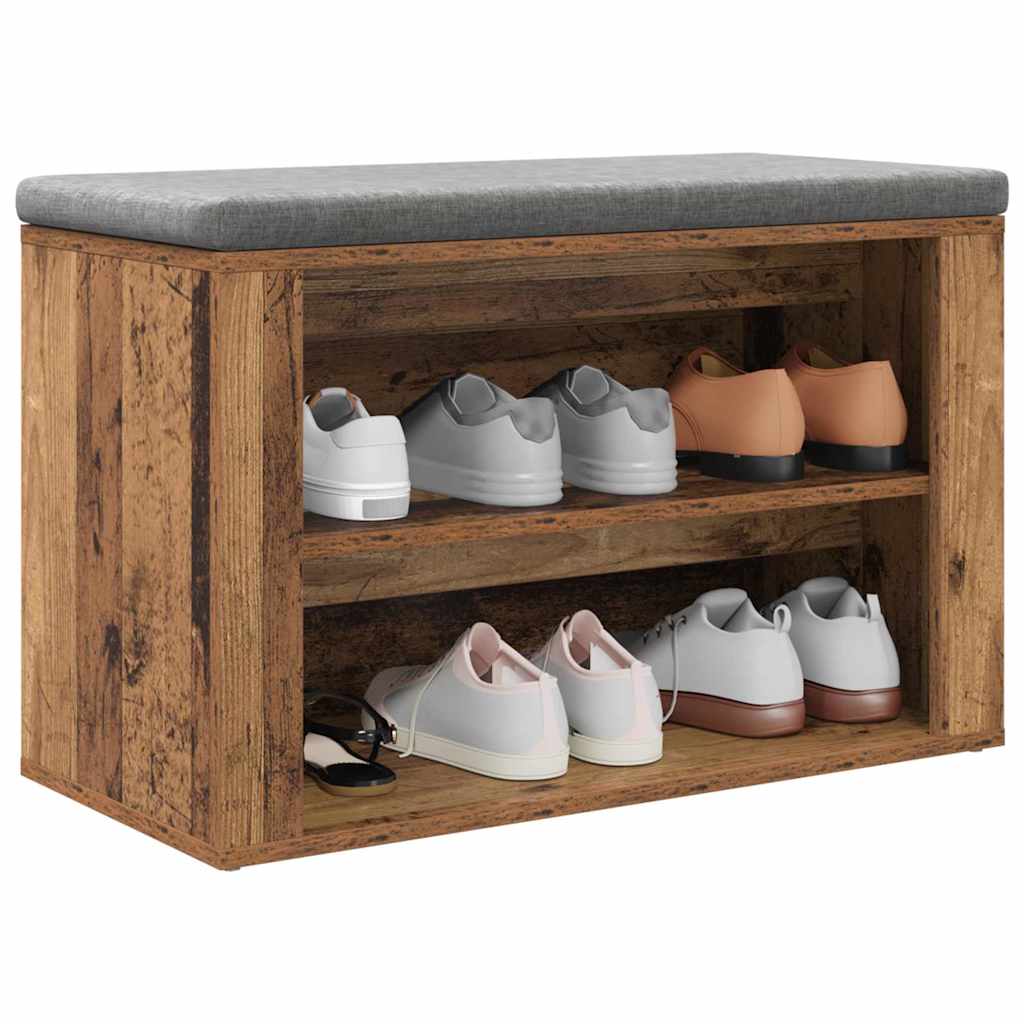 Zapatero vidaxl con estante madera vieja 75 x 35 x 45 cm madera procesada