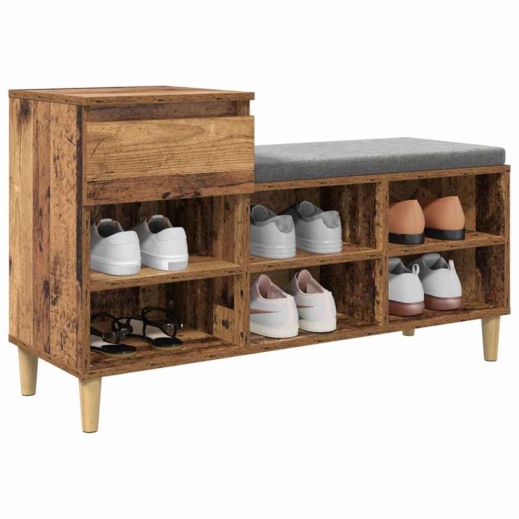 Vidaxx zapatero con cajón madera vieja 102 x 36 x 60 cm madera procesada