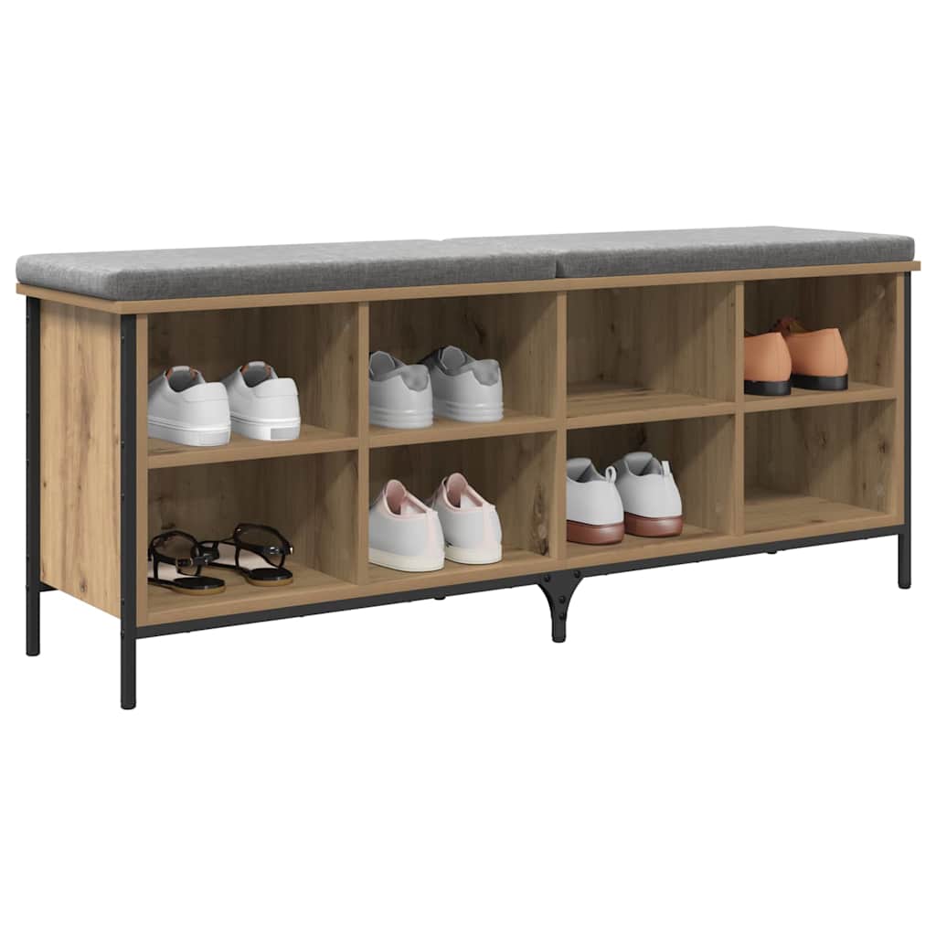 Scarpiera Vidaxx con ripiano rovere artigianale 131 x 35 x 50 cm