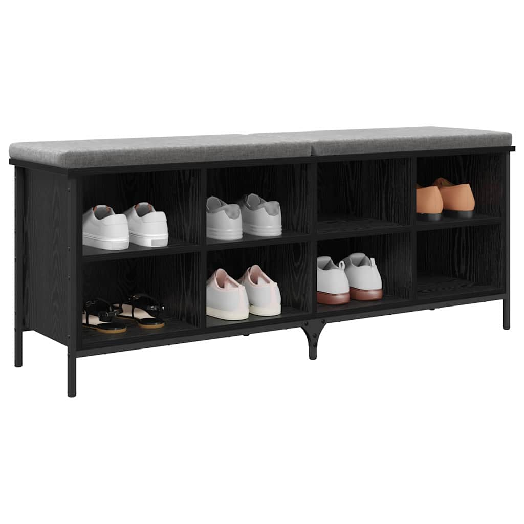 Vidaxx zapatero con estante con almacenamiento roble negro 131 x 35 x 50 cm