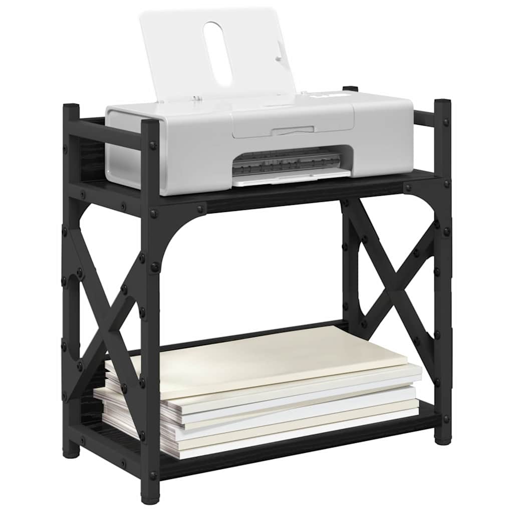 Vidaxxl soporte para impresora roble negro 40 x 20 x 40 cm madera contrachapada