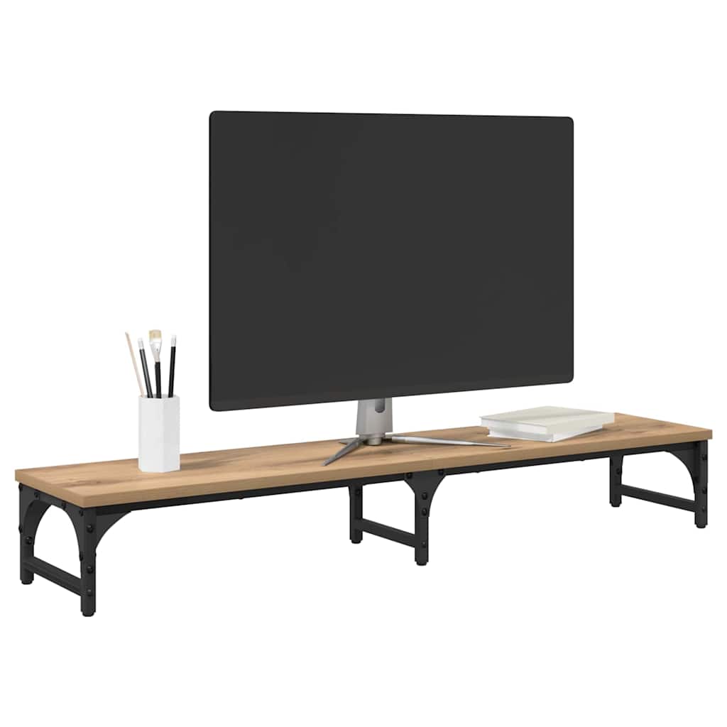 Vidaxxl soporte para monitor roble artesanal 105 x 23 x 15,5 cm madera contrachapada