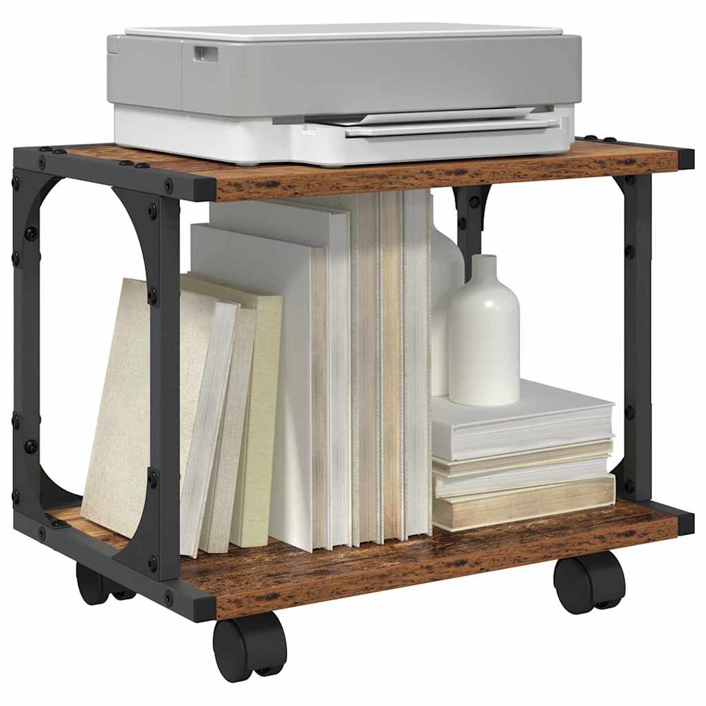 Supporto per stampante Vidaxxl in legno vecchio 41 x 28 x 33,5 cm in legno lavorato