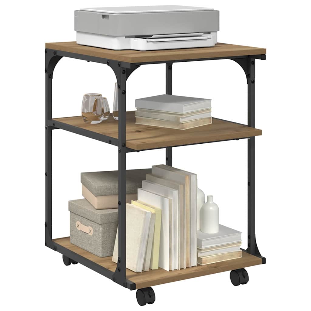 Vidaxxl soporte para impresora roble artesanal 43 x 48 x 64 cm madera contrachapada