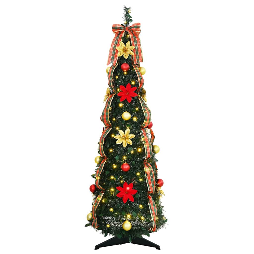 Albero di Natale artificiale Vidaxx con 50 LED con PVC standard verde 125 cm