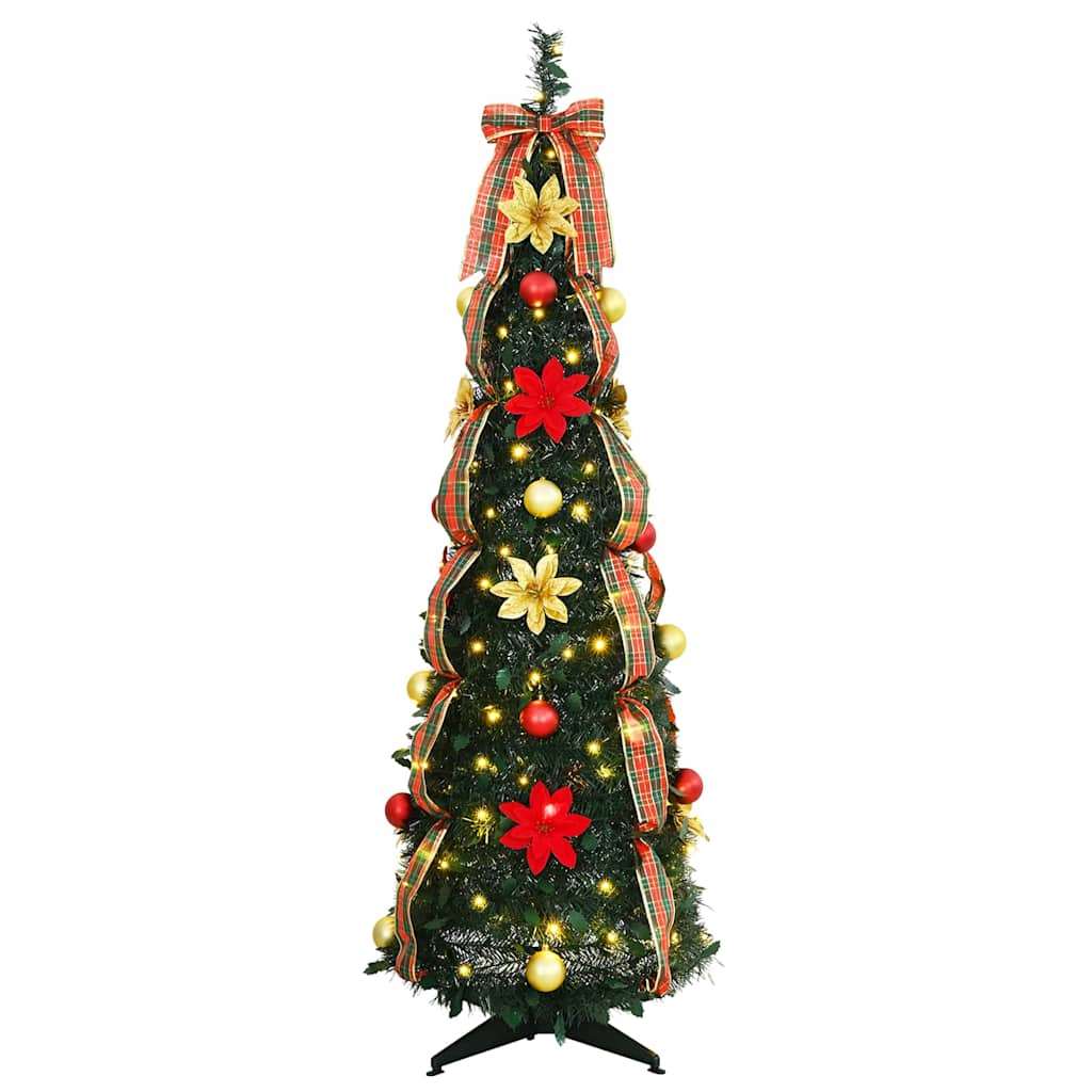 Albero di Natale artificiale Vidaxx con 100 LED con PVC standard verde 155 cm