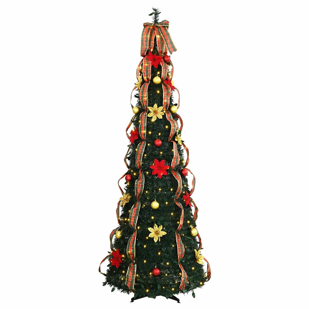 Árbol de Navidad artificial vidaxx con 150 LED con PVC verde estándar de 185 cm