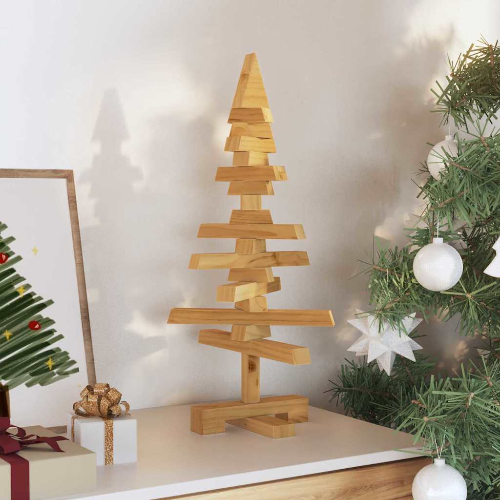 Albero di Natale in legno VidaXL con legno di pino massiccio marrone standard da 60 cm