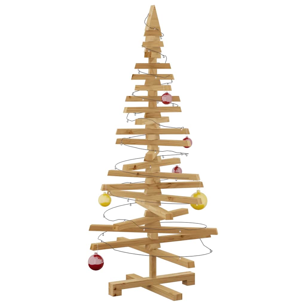 Árbol de Navidad de madera VidaXL con madera de pino maciza marrón estándar 120 cm